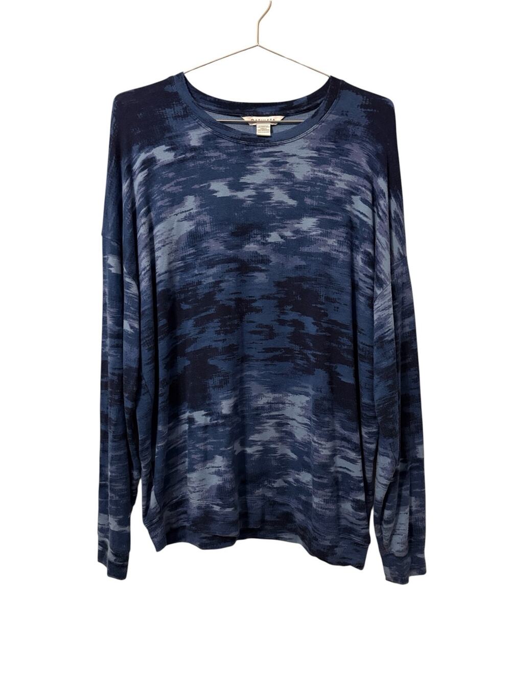 Athleta Balance Pullover Sweatshirt Blue Nirvana Soft Modal M